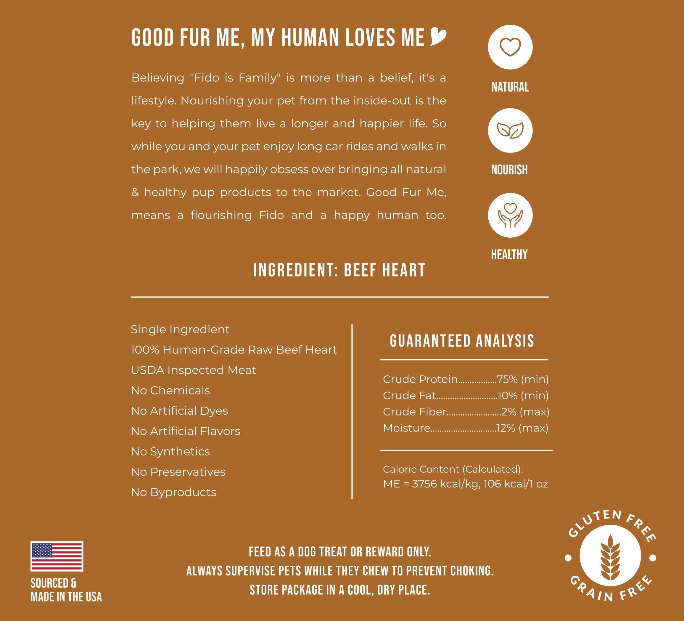 100% All-Natural Dehydrated Beef Heart