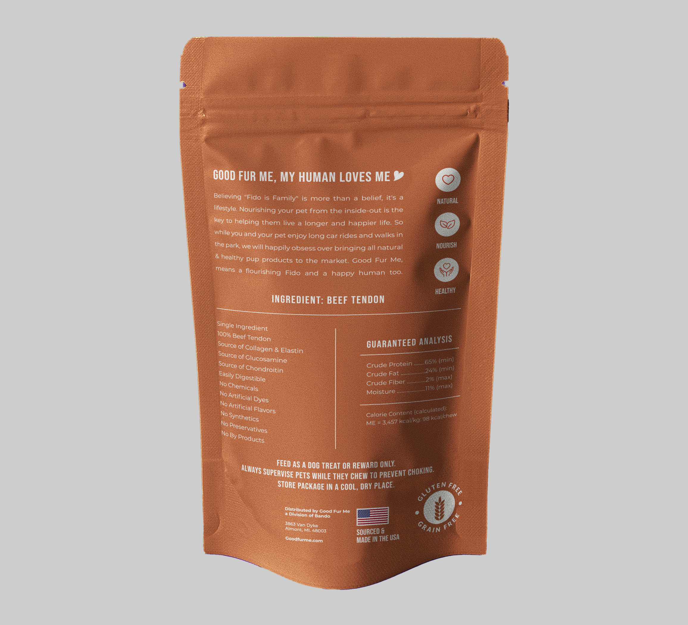 100% Natural Beef Tendon Single Ingredient Dog Chew